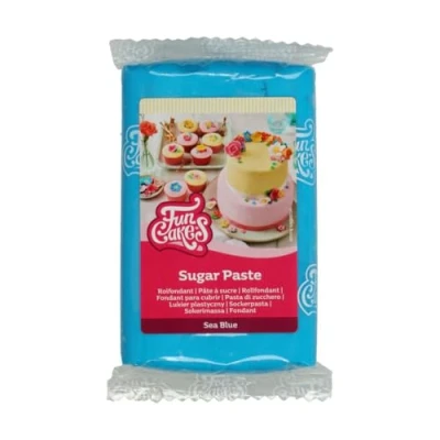 Image of FunCakes Sugar Paste Sea Blue, Easy to Use, Smooth, Flexible, Soft and Pliable, Perfect for Cake Decorating, Halal, Kosher Gluten Free, 250 g