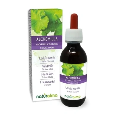 Image of Lady&#039;s Mantle (Alchemilla vulgaris) herb Alcohol Free Mother Tincture Naturalma Liquid Extract Drops 120 ml Food Supplement Vegan