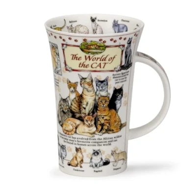 Image of Dunoon Glencoe Fine China Educational WORLD OF THE CAT Mug Cup 500ml