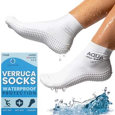 Image of Aquasafe Guardsocks Verruca Socks For Kids Swimming Size 5.5 8 Large Waterproof Swim