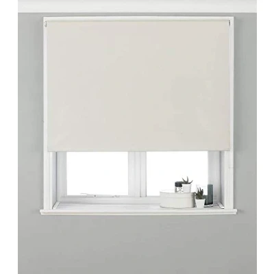 Image of Riva Home Eclipse Blackout Roller Blind, Polyester, Ivory, 153 x 162cm