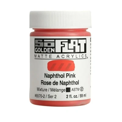 Image of Golden SoFlat Matte Acrylic Paint, 2oz jar, Naphthol Pink (6570 2)