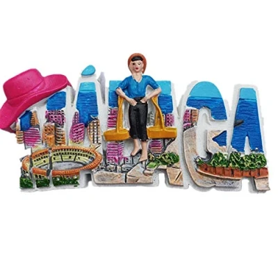 Image of Malaga Spain 3D Fridge Magnet Travel Sticker Letters Style Souvenir,Home &amp; Kitchen Decoration,Spain Refrigerator