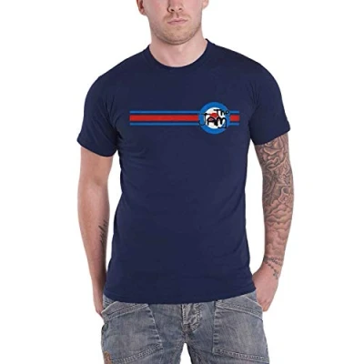 Image of The Jam T Shirt Target Stripe Band Logo Official Mens Navy Blue M