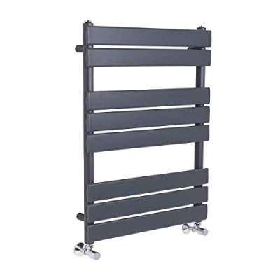 Image of Warmehaus Flat Panel Heated Towel Rail Grey Anthracite Bathroom Ladder Radiator Warmer 800 x 600mm