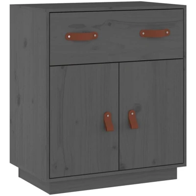 Image of vidaXL Sideboard Grey 65,5x40x75 cm Solid Wood Pine