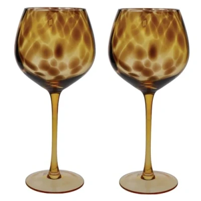 Image of BarCraft Patterned Gin Glasses, Set of 2 with Tortoiseshell Finish in Gift Box, 550ml