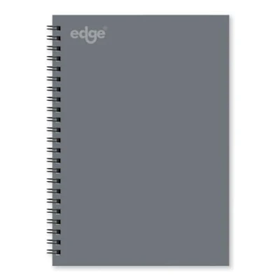 Image of Edge A5 Grey Notebook Soft Cover Twin Wire Notepad School Work Note Taking Journal