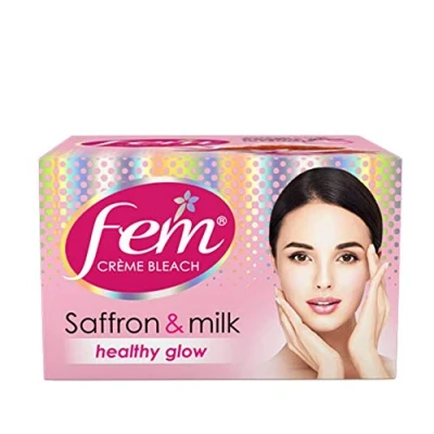 Image of Fem New Fairnes Naturals Saffron Fairness Creme Bleach Wt.64g No Added Ammonia