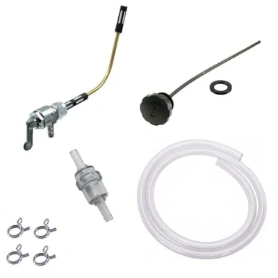 Image of VESPA PIAGGIO SET : FUEL TAP + FILTER HOSE CLAMP GAS CAP PETROL BOSS BOXER BRAVO MIX CIAO S SC PX 50 FL P GRILLO PETCOCK INLINE ON/OFF MOTORCYCLE MOTORBIKE ROLLER MOPED SCOOTER