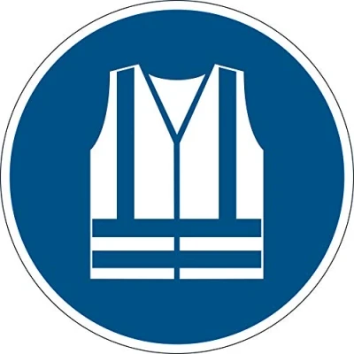 Image of Durable 173506 Floor Sticker Safety Label Use Warning Vest, Ø 43 cm