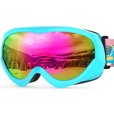 Image of OutdoorMaster Kids Ski Goggles Helmet Compatible Snow for Boys &amp; Girls with 100% UV Protection VLT 13.5%