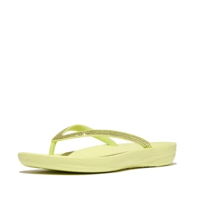 Image of Fitflop Women&#039;s IQUSHION Sparkle Sandal, Green, 6 UK