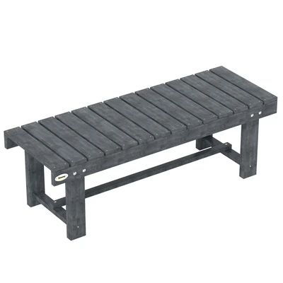 Image of Outsunny 1 Piece 2 seater Outdoor Indoor Wooden Garden Bench Fir Patio Loveseat, 110L x 38W 35Hcm, Grey