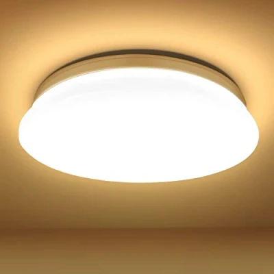 Image of Lepro Ceiling Lights, 12W 1150 Lumen, 3000K Warm White, Flush Lighting Fitting for Kitchen, Bedroom, Cloakroom, Porch, Hall, Lounge, Utility Room and More, φ26cm Round