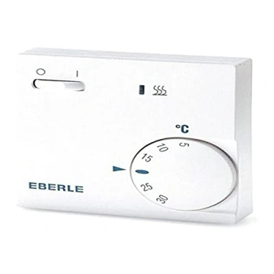 Image of Eberle 1482049 111110451100 RTR E 6202 Room Temperature Controller with Power Switch On/Off and LED Heating, Pure White