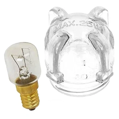 Image of SPARES2GO Glass Lamp Lens Cover + 25w Light Bulb for Neff Oven Cooker