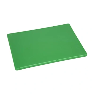 Image of Hygiplas LDPE Chopping Board, Green Colour Coded Salad and Fruit Prep, Small Size: 12(H) x 305(W) 229(L)mm, Low Density Polyethylene, Non Porous Prevents Flavour/Odour Absorption, GH793