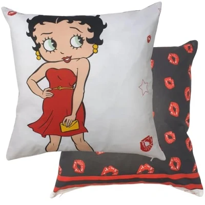 Image of Betty Boop Eras Lips Cushion Cover, Des 4 45cm Square Modern Red Dress White Black, Decorative Scatter