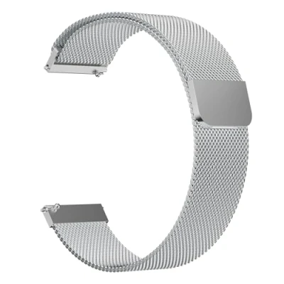 Image of TOOBUR Quick Release Metal Watch Straps, 22mm Stainless Steel Link Strap Bracelet, Compatible with watches lug width, universal model, Replacement band for Women Men, Silver