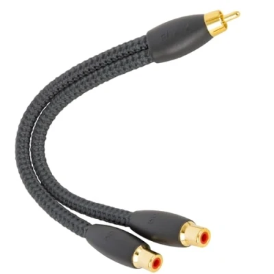 Image of AudioQuest Y splitter one RCA male to two female 6in (15.24cm) cable