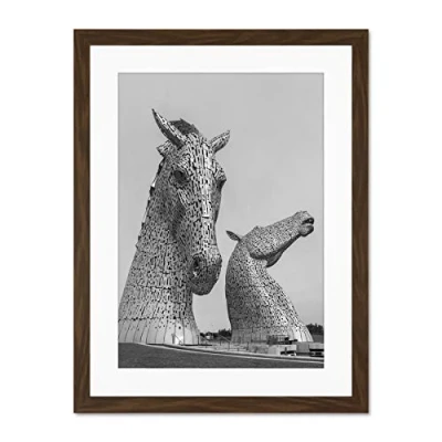 Image of Kelpies Horse Sculptures Falkirk Scotland Large Art Print Poster Wall Decor 18x24 inch Supplied Ready To Hang With Included Mount Brackets