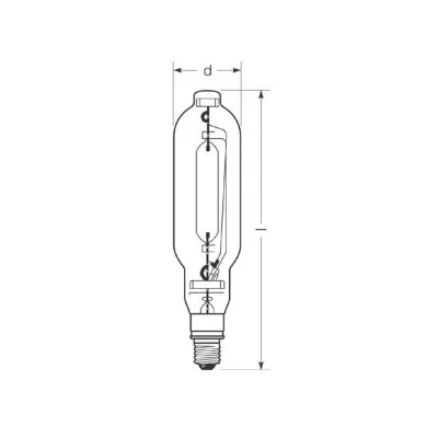 Image of RADIUM metal halide lamp E40 2000W HRI T NSC clear