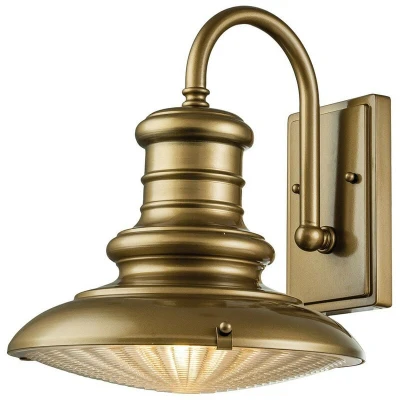 Image of Redding Station Outdoor Dome Wall Lamp, Painted Distressed Bronze IP44