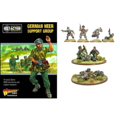 Image of Warlord Games German Heer Support Group 28mm Scale Metal Miniatures for Bolt Action Highly Detailed World War 2 Table top Wargaming