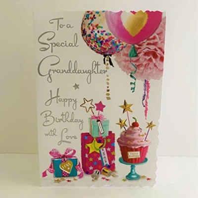 Image of Jonny Javelin Special Granddaughter Happy Birthday With Love Card Cupcake Presents