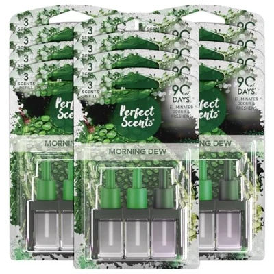 Image of Perfect Scents 3 Air Freshener Refill 12 Pack Compatible with 3volution Morning Dew 20ml