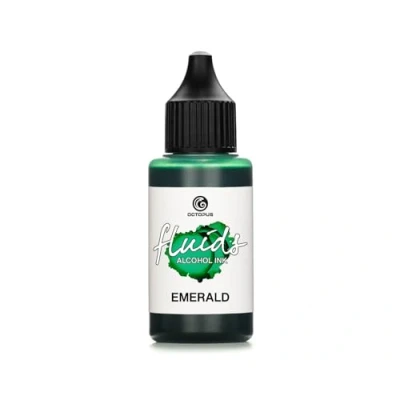 Image of Octopus 30ml Fluids Alcohol Ink EMERALD for fluid art and resin, green