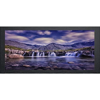 Image of Black Panoramic Picture Frame Photo Poster Real Wood 36&#039;&#039; x 8&#039;&#039;