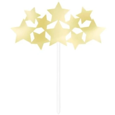 Image of Unique Party 72417 Gold Foil Stars Cake Topper
