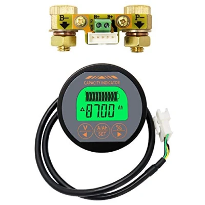 Image of QWORK® Battery Capacity Tester, Monitor, Voltage Range 8V 80V and 0 100A Sampler base, with 6.5ft / 2m Custom Cable, for Auto Car Motor Boat Caravan RV
