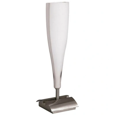 Image of Java Table Lamp Small 1 Light E14, Satin Nickel/Frosted White Glass