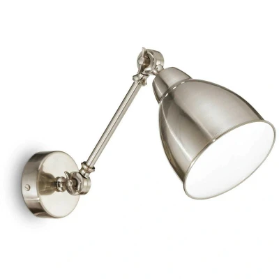 Image of Newton Adjustable 1 Light Indoor Wall Nickel, E27