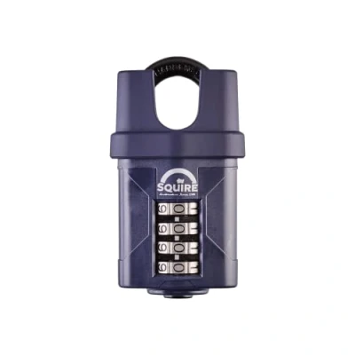 Image of Squire Heavy Duty Padlock (CP50CS) Toughest Closed Shackle 4 Wheel Combination Alloy Steel for Corrosion Resistance Weatherproof Lock Home, School &amp; Garage (Blue, 50 mm)