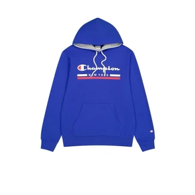 Image of Champion Men&#039;s Legacy Graphic Shop Authentic (220245) Soft Compact Powerblend Fleece Hooded Sweatshirt, Blue (BS008), M