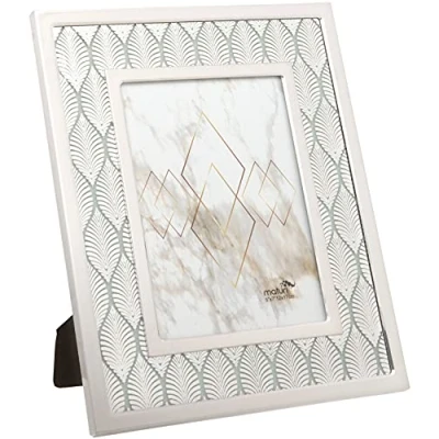 Image of Stainless Steel Palm Tree Leaf Design Picture Photo Frame 5 x 7/13 18cm