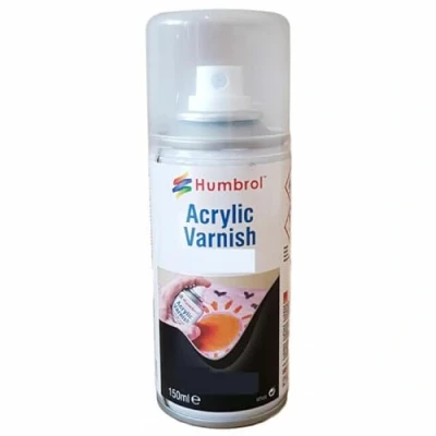 Image of Humbrol Matt Spray Paint AD6049 Acrylic No 49 Varnish 150ml Model Paints for Plastic Kits, Fast Drying Modelling Crafting Surfaces Including Plastic, Fabric, Glass, Wood &amp; Metal Models