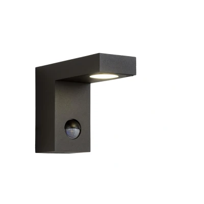 Image of Texas Ir Modern Wall Spotlight Outdoor, PIR Sensor LED 1x7W 3000K IP54 Anthracite