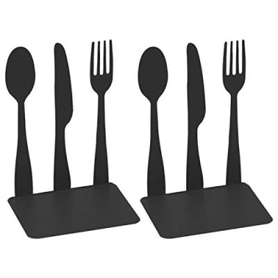 Image of Book Ends,Heavy Duty Bookend, End Dividers Holder For Shelves, Bookends Decorative Metal Anti Slip Unique Design Stopper Gift, Binder And