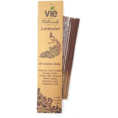 Image of VIE Naturals Hand Rolled Incense, Pack of 20 Sticks, Lavender