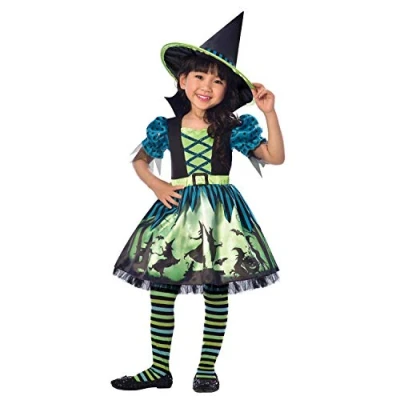 Image of amscan 9903410 Kids Hocus Pocus Witch Girls Halloween Fancy Dress Costume Age: 3 4 Years
