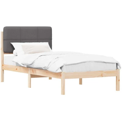 Image of vidaXL Bed Frame with Upholstered Headboard Dark Grey 90 x 200 cm