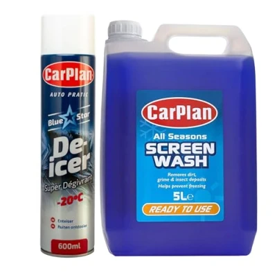 Image of CarPlan All Seasons Ready Mixed Screenwash &amp; Blue Star De Icer Winter Kit