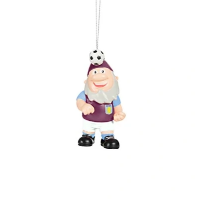 Image of FOCO Premier League Football Aston Villa Fan Gnome Hanging Christmas Ornament Decoration