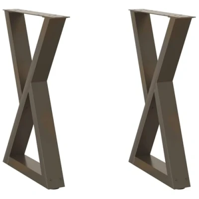 Image of vidaXL Dining Table Legs Steel, Adjustable Levelers in Sleek Modern Design for Custom Tables &amp; Desks, Natural Color