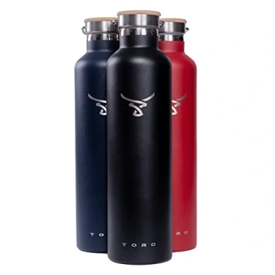 Image of Toro Insulated Steel Water Bottle Vacuum Metal Flask Cold 24 Hours &amp; Hot 12 Stainless Lid Sports Cap with Straw Leak Proof No Condensation 600ml / 750ml 1000ml 1L